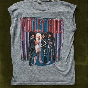 Vintage 1985 Mötley Crüe Theatre of Pain Tour Muscle Shirt - Modern S